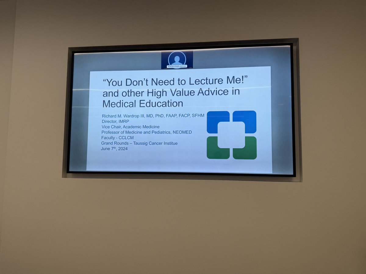 Richard M. Wardrop III, MD, PhD, MACP, SFHM, FAAP (@mud_fud) on Twitter photo I was invited to give #GrandRounds at the #TaussigCancerInstitute today! Amazing experience and I was so blessed to have a roomful of <a href="/CCF_IMCHIEFS/">Cleveland Clinic IM</a> #IMRP members, faculty and alumni come to support me! Even my dad and wife attended virtually! Thank you <a href="/ChrisWeeMD/">Christopher Wee, MD</a> for the invite I was invited to give #GrandRounds at the #TaussigCancerInstitute today! Amazing experience and I was so blessed to have a roomful of <a href="/CCF_IMCHIEFS/">Cleveland Clinic IM</a> #IMRP members, faculty and alumni come to support me! Even my dad and wife attended virtually! Thank you <a href="/ChrisWeeMD/">Christopher Wee, MD</a> for the invite