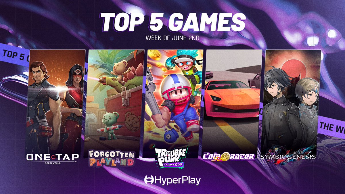 CoinFello's tweet photo. 🏆 @playonetap is #1 for the third week in a row! 

Great to see @Coinracer and @symbiogenesisPR making their way up there too 🎉

1️⃣ @playonetap
2️⃣ @ForgotPlayland
3️⃣ @TroublePunkCG
4️⃣ @Coinracer 
5️⃣ @symbiogenesisPR https://t.co/4sOsD937XY