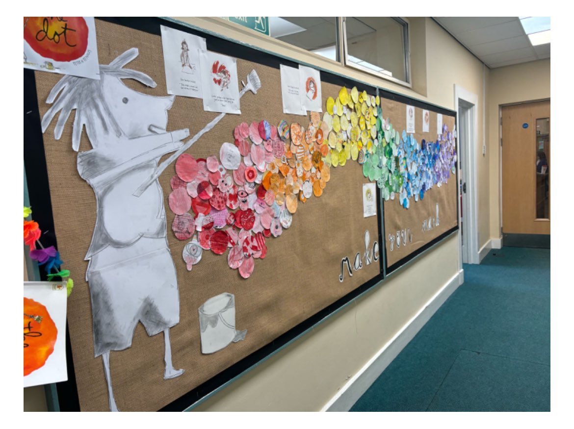 KingmoorJuniors's tweet photo. This week we have been looking at being brave and making your mark! The children ALL did an amazing job designing their own individual, unique dot 🧡💙🌳 https://t.co/OP04WXuWSR
