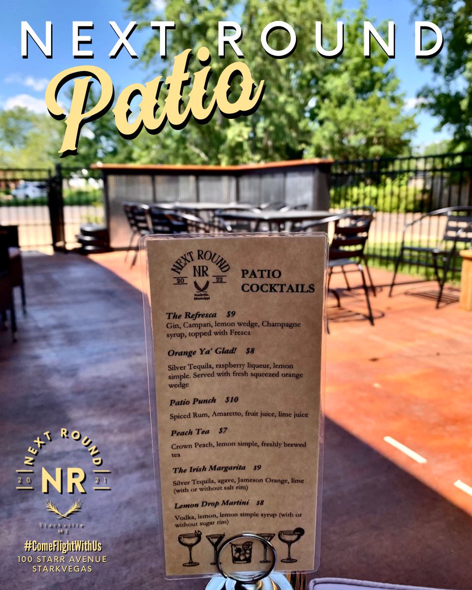 nextround_stark's tweet photo. Enhance those #SummertimeVibes with a refreshing Next Round Patio Cocktail on a bright and sunny #MaroonFriday 😎

OPEN FOUR TO CLOSE!

#ComeFlightWithUs 🥃 https://t.co/t89Y8ZX6Cb
