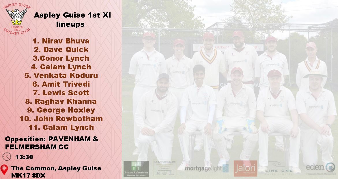 AspleyGuiseCC's tweet photo. Teams for the weekend bought to you by @LineOneSales #UTG https://t.co/MHNUw8TEBl