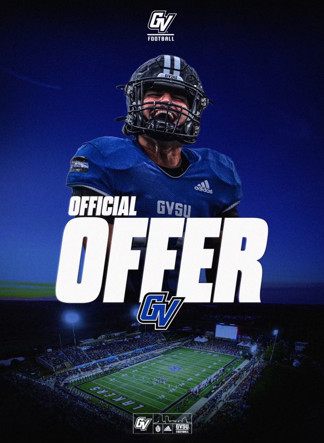 CamFallThompson's tweet photo. Thank you @CoachOlsonGVSU for the offer. I really appreciate the opportunity to play both @gvsufootball  &amp; @gvsubasketball
#AnchorUp https://t.co/8J6wF45ODY