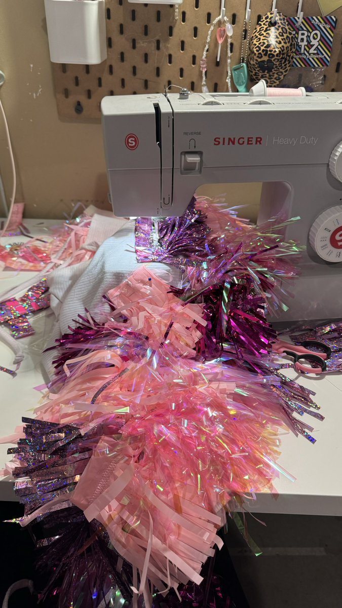 Finishing my pride performance outfit tonight on my livestream! My roller skate performance is tomorrow! I’ll be hopping on *around* 8 PM pacific.