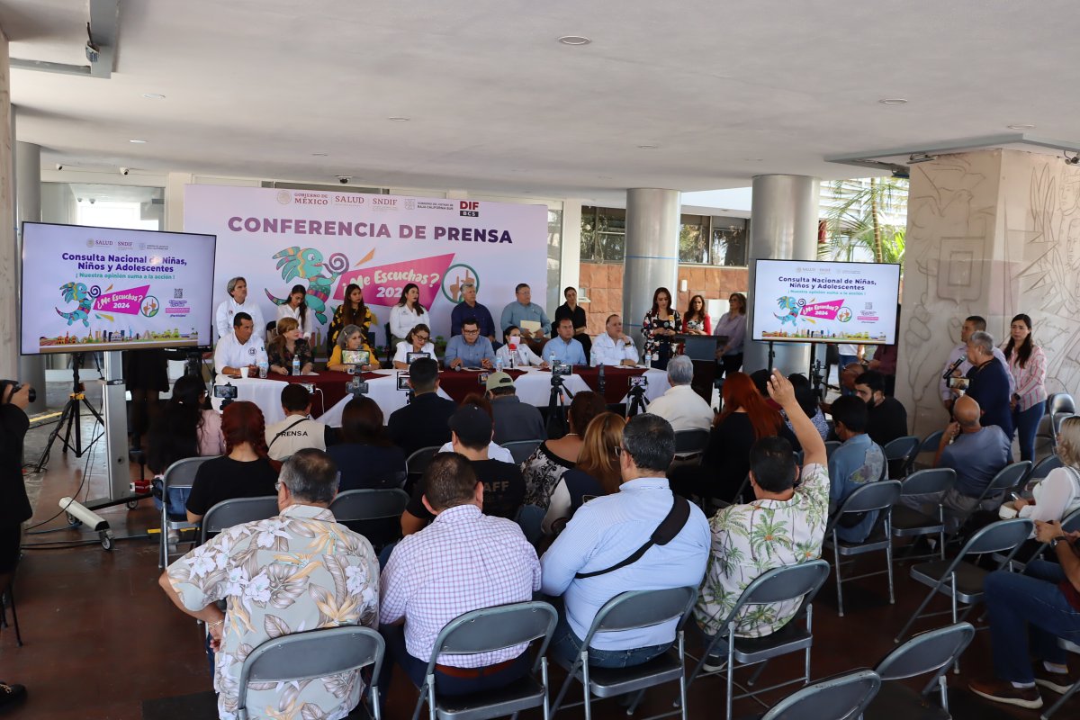 Nuestra presidenta, Patricia López Navarro, acompañada  por autoridades del gabinete estatal, encabezó una conferencia de prensa donde informó sobre la Consulta Nacional a Niñas, Niños y Adolescentes que impulsa el #SNDIF.