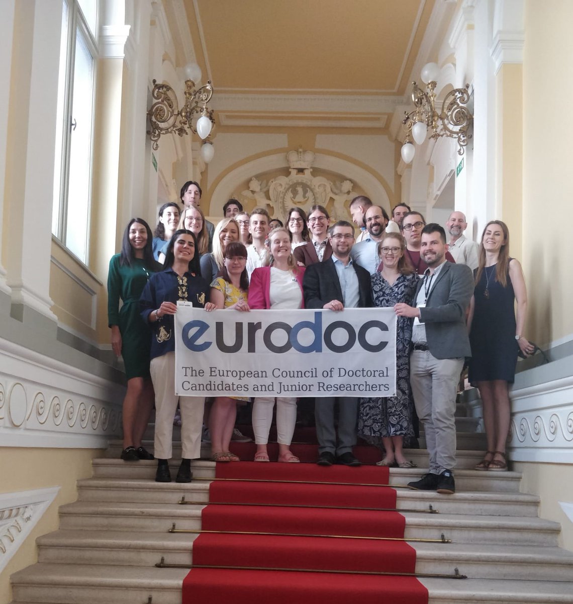 Eurodoc (@eurodoc) on Twitter photo 🎉Congratulations to the newly elected Eurodoc President <a href="/PilSaugmann/">Pil Maria Saugmann</a>, Vice-President <a href="/DengoNic/">NicDengo</a> , Secretary <a href="/hannah_schoch_/">Hannah Schoch</a> , General Board members, Secretariat and WG coordinators and Communication Team!🎈 🎉Congratulations to the newly elected Eurodoc President <a href="/PilSaugmann/">Pil Maria Saugmann</a>, Vice-President <a href="/DengoNic/">NicDengo</a> , Secretary <a href="/hannah_schoch_/">Hannah Schoch</a> , General Board members, Secretariat and WG coordinators and Communication Team!🎈