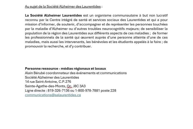 SALaurentides's tweet photo. Notre communiqué suite à la Marche pour l'Alzheimer IG Gestion de Patrimoine sera disponible sur notre site internet : 
https://t.co/N0Gei8J3qO https://t.co/NmBgjFmj5h