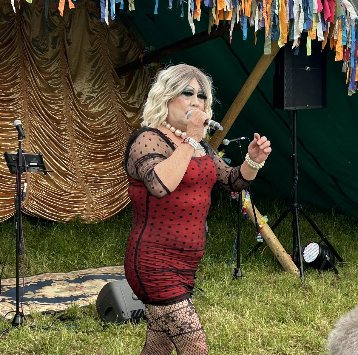 The best dressed strawberry at Strawberry Fair, Magenta Slipperz rocking it