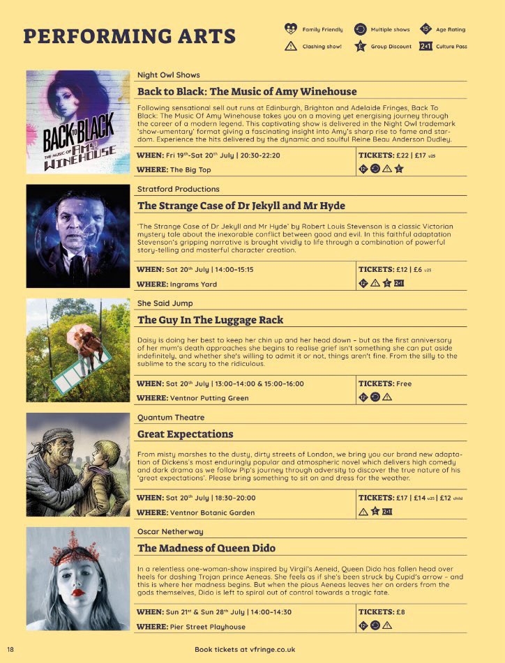 vfringe's tweet photo. The Ventnor Fringe 2024 programme is out now! 🥳
ℹ️ Each year we print 15,000 copies as we know many of you like a printed guide alongside the website
♻️ Printed on recycled paper
🪶 Light weight and easy to fold to keep in a pocket
🥳 Free! https://t.co/YSnbWUXwPU