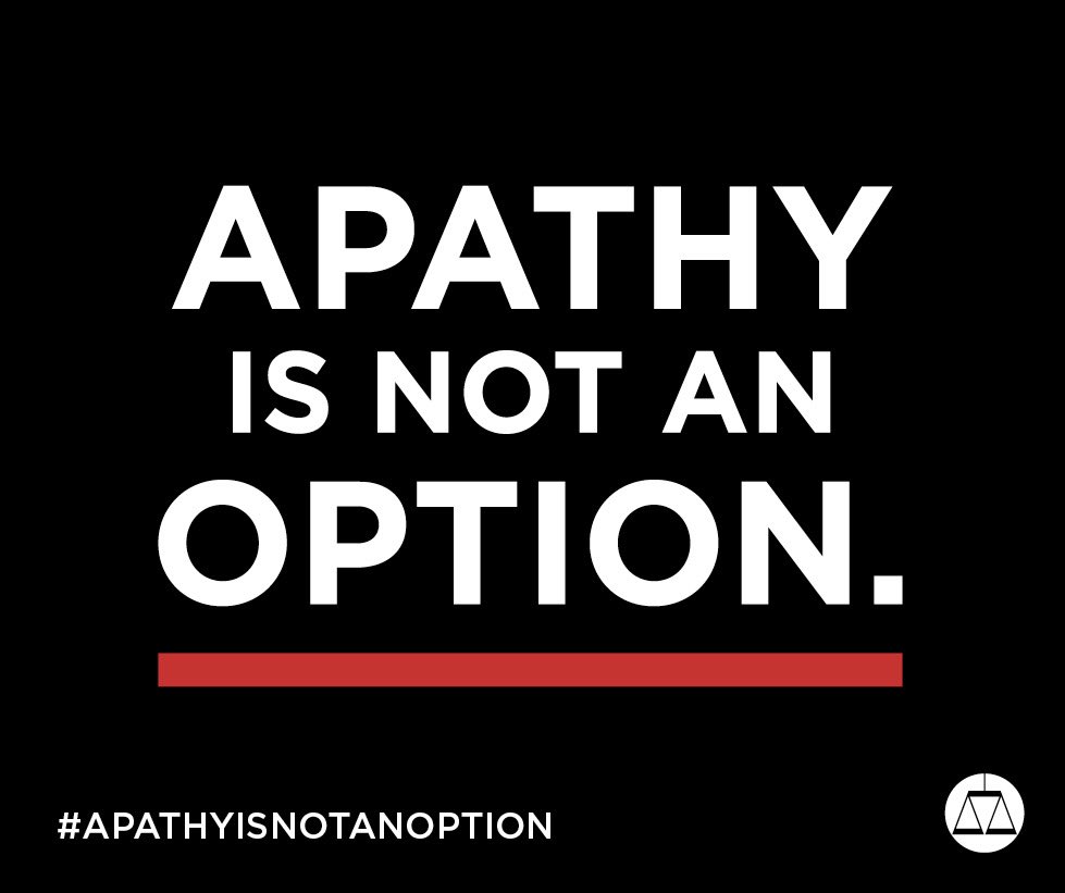Apathy means acquiescing to hatred. 
Will you let hate win? 

#10wordspoet
<a href="/10wordspoet/">10wordspoet ✍️</a> 
#acquiesce