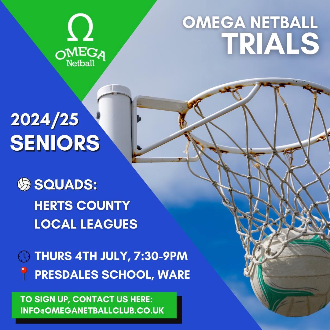If you're interested in joining a fun and welcoming club, who have a pathway from local league through to East Region level, get in touch!  We'd love to hear from you. 

info@omeganetballclub.co.uk