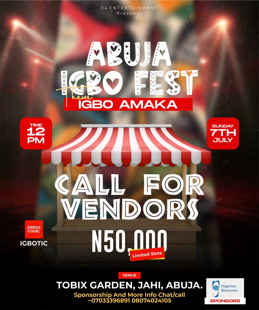WealthyEmy's tweet photo. No IGBO and Friends of Ndi Igbo will see this without RETWEETING 🔥🔥

IGBO KWENU!!!

The Biggest &amp; Richest Event~ 
ABUJA IGBO FEST is happening LIVE in the Capital City!

Get your tickets 🎫 🎟️online 
https://t.co/gjYd67uX39 or dm for easy direct booking https://t.co/0jbc1G69V7