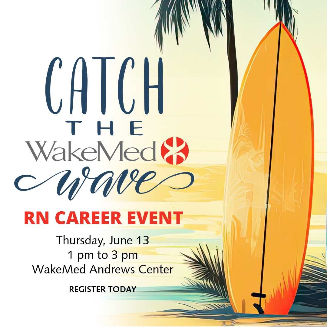 Catch the WakeMed Wave! It will take your RN career higher and further than you ever dreamed.
🌊👋
We can’t wait to meet you!
🔗 ow.ly/YO2l50S4r68
.
.
#WakeMed #Hiring #NowHiring #WakeCounty #RN #RegisteredNurse