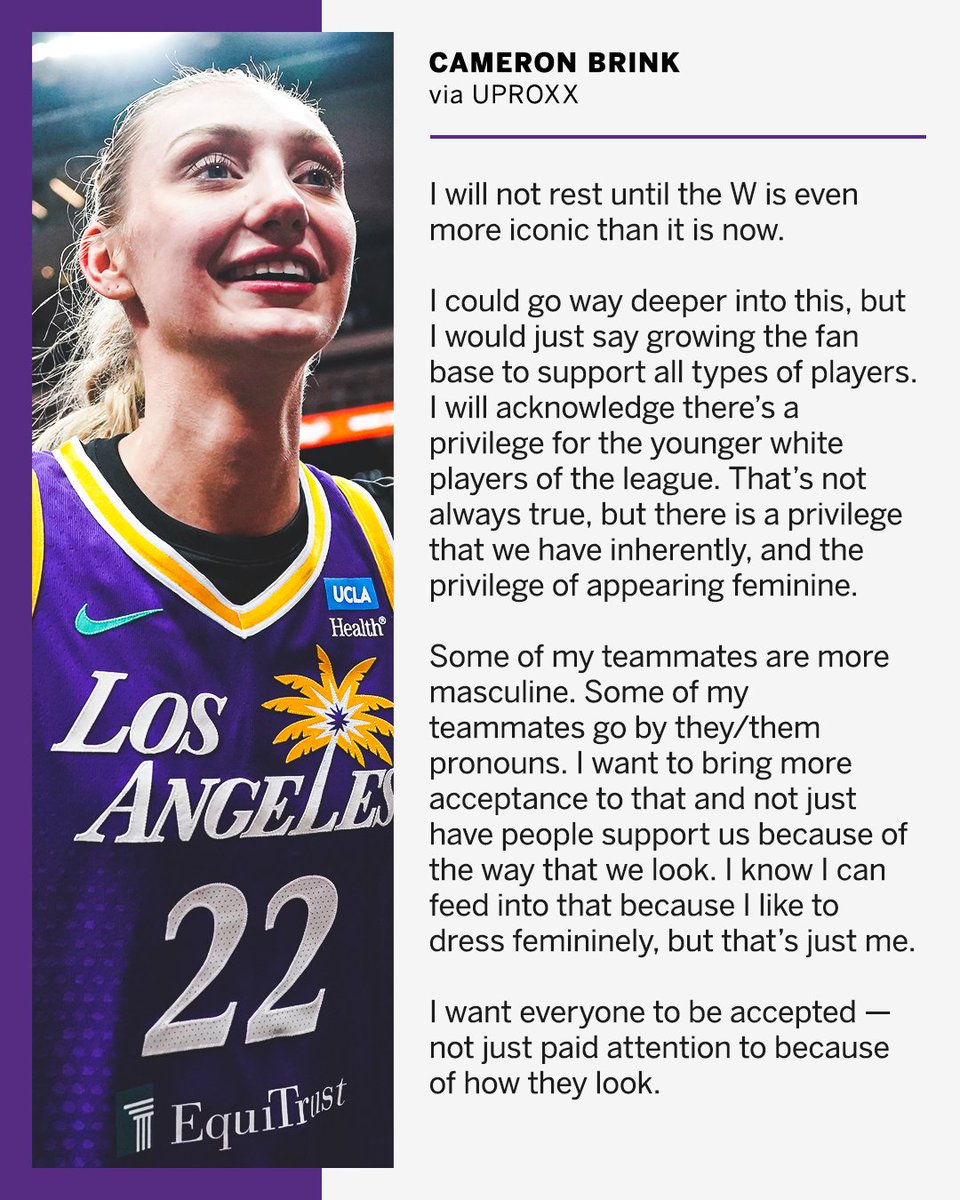 espnW's tweet photo. Cameron Brink hopes she can impact the WNBA off the court too ❤️ https://t.co/PbSArRRCtq