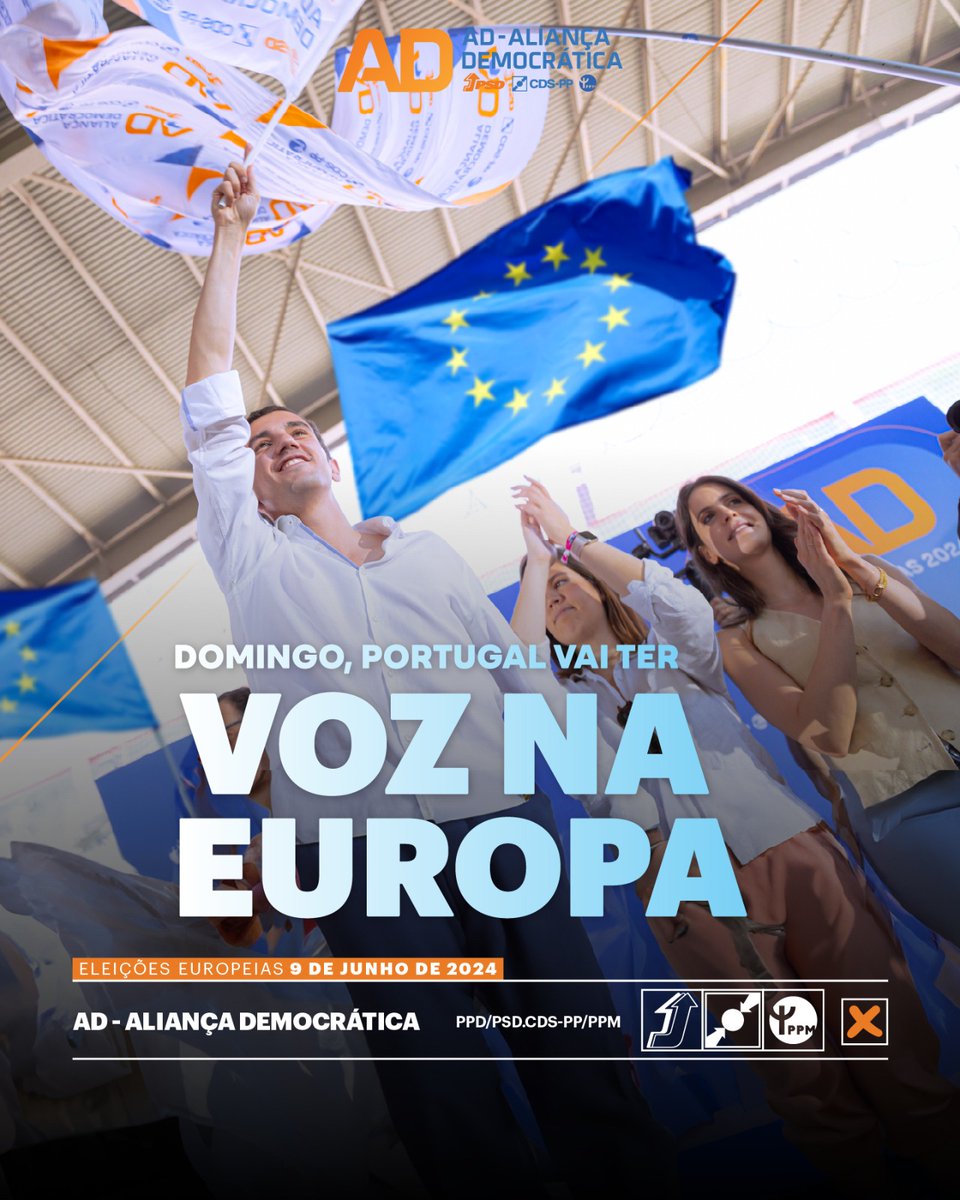 ad_psd_cds's tweet photo. 🟧🟦 A Voz dos Portugueses na Europa.

Dizemos sim à Europa.

Connosco os portugueses sabem que podem contar. A AD-Aliança Democrática representa uma Europa mais justa e mais segura.

Dia 9 de junho, vota AD-Aliança Democrática.
#Europeias2024 https://t.co/VUECws3W9U
