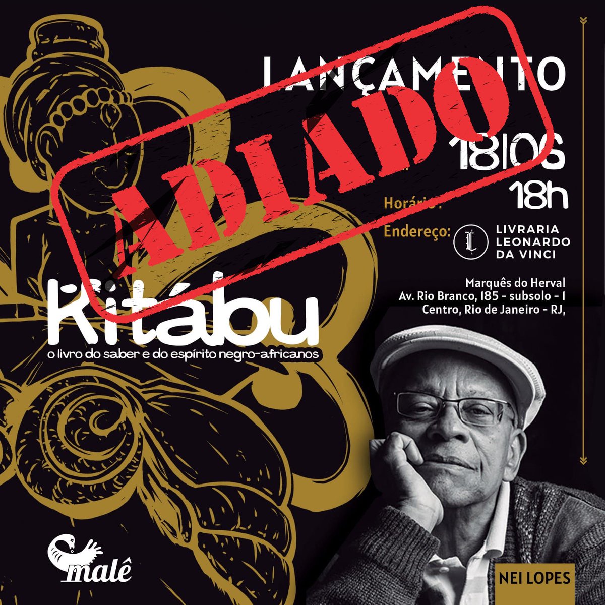 LANÇAMENTO “KITÁBU” ADIADO!
 
Por problemas na produção gráfica, o lançamento que seria no dia 18/06, precisou ser adiado!
 
Em breve estaremos divulgando a nova data!