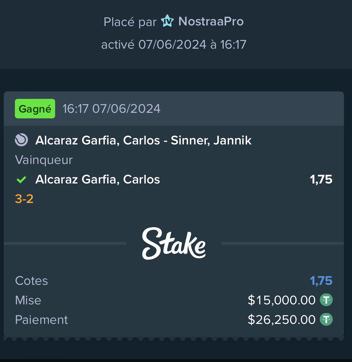 NostraaPro's tweet image. 💣 NOSTRAAADAAABOOOOMMM💣

💯 ON A JAMAAAAAAIS DOUTÉÉÉÉ 💯

🇪🇸 ALCARAAAAAAAAZ

✅ ON ENCAAAISSSEEEEEEEE ✅

💰26 250$ ✅

📊 1.75 ✅

♻️ CASH PARMI LES RT