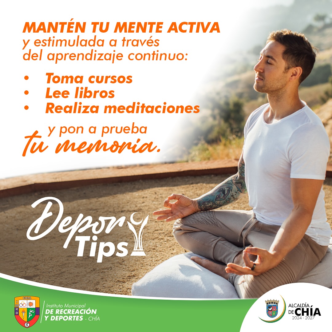 Nuestro deportip de la semana: Mantén tu mente activa y estimulada a través del aprendizaje continuo:
📷 Toma cursos
📷 Lee libros
📷 Realiza meditaciones
Y pon a prueba tu memoria