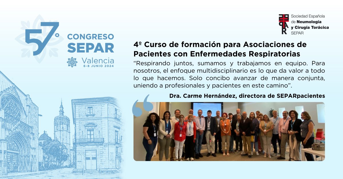 SeparRespira's tweet photo. 👉 La Dra. Carme Hernández y el Dr. Eusebi Chiner han agradecido a todas las asociaciones su participación en el 4º Curso de Formación para Asociaciones de Pacientes con Enfermedades Respiratorias.
#Respirasepar #eresepar https://t.co/zn5fZryXLQ