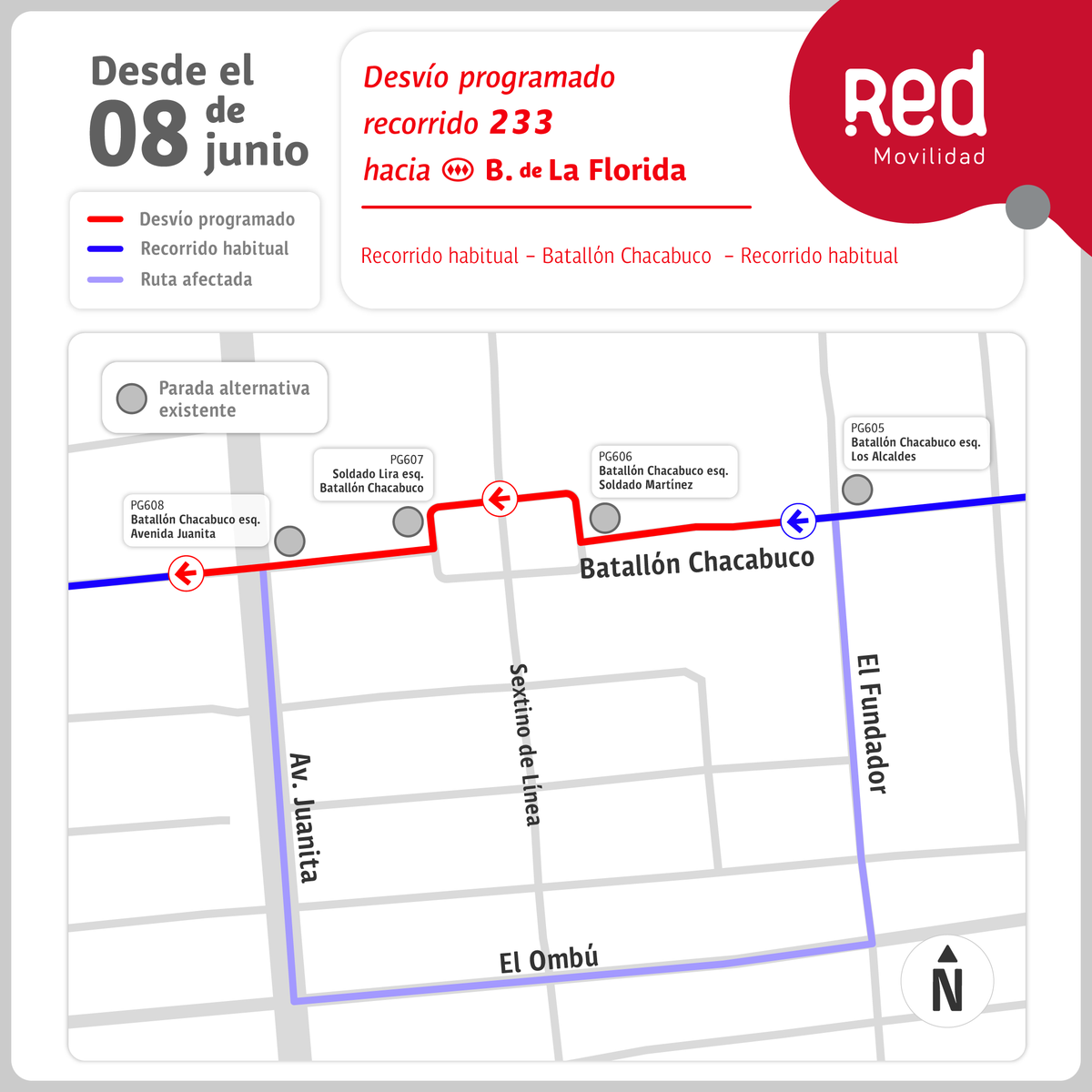 Red_Movilidad's tweet photo. 🔴⤴️#PlanificaTuViaje⁣
👷‍♂️Recuerda, desvíos por trabajos desde HOY sábado 8 en Av Juanita ⁣@MuniLaPintana.⁣
📌8 buses cambian trazados: 🚍233, 286, G13, G13c, G16, G35, G23, G05.⁣
📌Infórmate 👉🏻https://t.co/YDGy9yj5HP https://t.co/w2vzcrm16e