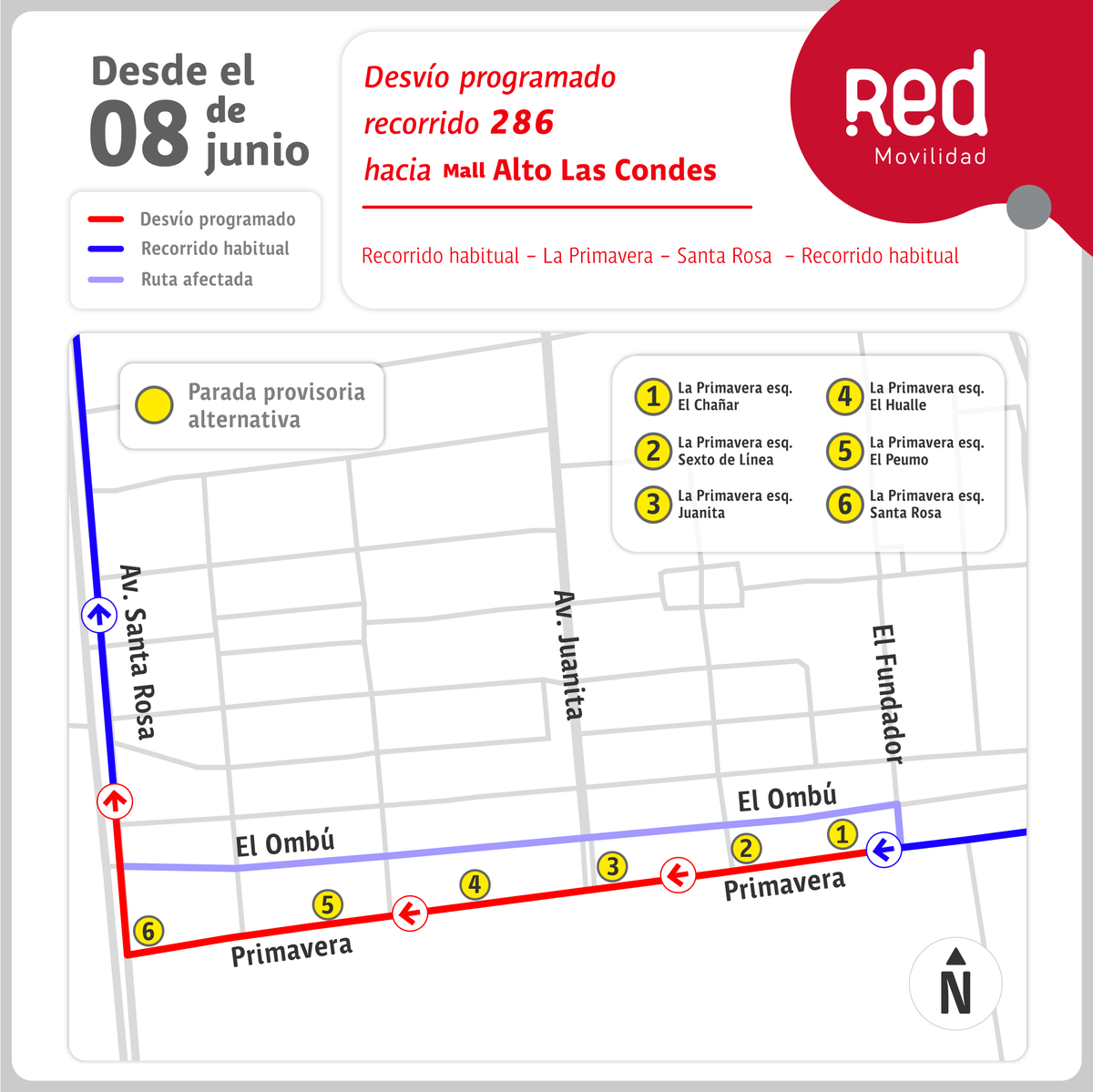 Red_Movilidad's tweet photo. 🔴⤴️#PlanificaTuViaje⁣
👷‍♂️Recuerda, desvíos por trabajos desde HOY sábado 8 en Av Juanita ⁣@MuniLaPintana.⁣
📌8 buses cambian trazados: 🚍233, 286, G13, G13c, G16, G35, G23, G05.⁣
📌Infórmate 👉🏻https://t.co/YDGy9yj5HP https://t.co/w2vzcrm16e
