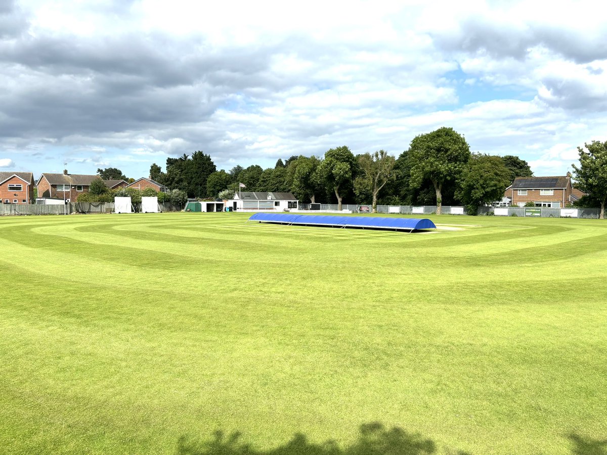 SHCC1882's tweet photo. After a week or so of fairly settled weather. Middle Lane’s Groundstaff have got her looking sharp for another Saturday of Cricket. 🏏🌱🚜 #shirtfronter #SHCC https://t.co/zvguYEqwCa