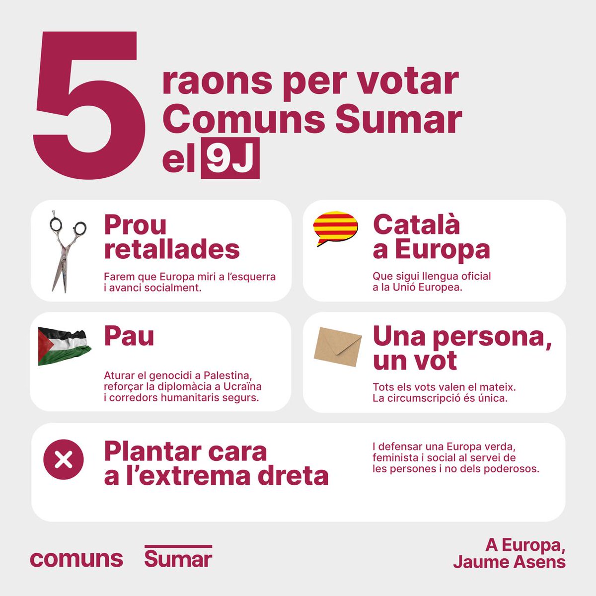JordiArnaizM's tweet photo. @SomComuns @Jaumeasens @jessicaalbiach @ernesturtasun @JuliaMirallesdI Comencem amb força l'acte de final de campanya. Ni un pas enrere en els drets de les classes populars, de la gent treballadora a Europa.
Tenim les forces renovades. El #9Juny vota @Jaumeasens https://t.co/pUDQIrnvZB