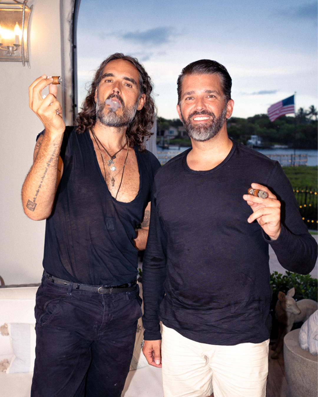 Russell Brand on X I had a wonderful time with DonaldJTrumpJr while here in Florida. We have stellar conversations like this and more over on rumblevideo and OnLocals https t Z7T2n5uCLw X