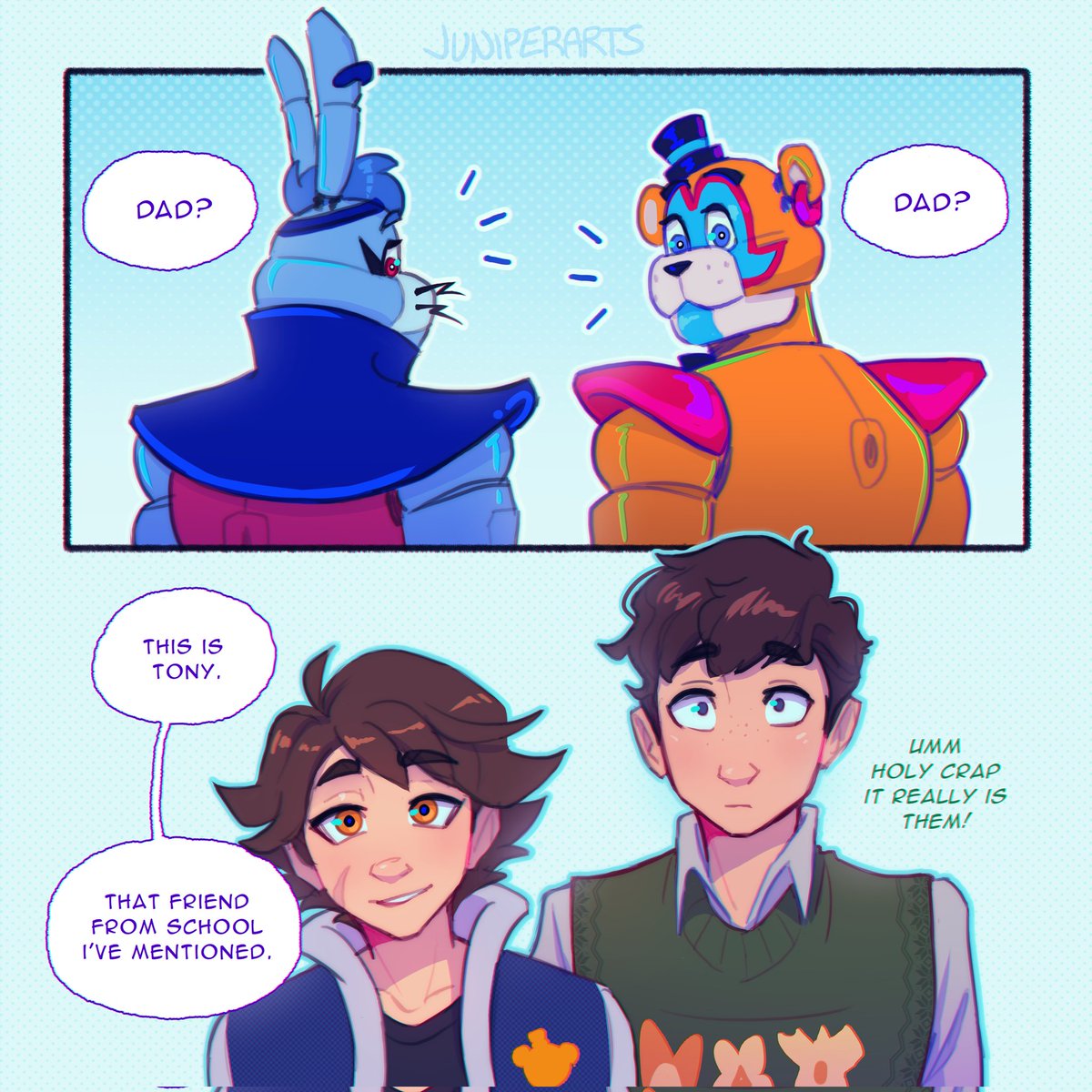 juniperjadelove's tweet photo. Gregory has something to tell his dads 👀 #fnaf (1/4) https://t.co/LK7YwRnaj8
