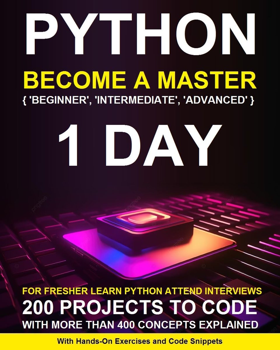 clcoding's tweet image. Python Programming Basics: For Freshers Learn Python Programming Infrastructure and Attend Interviews 

For students: clcoding.com/2024/06/python…

for Professional: amzn.to/3RkCmim