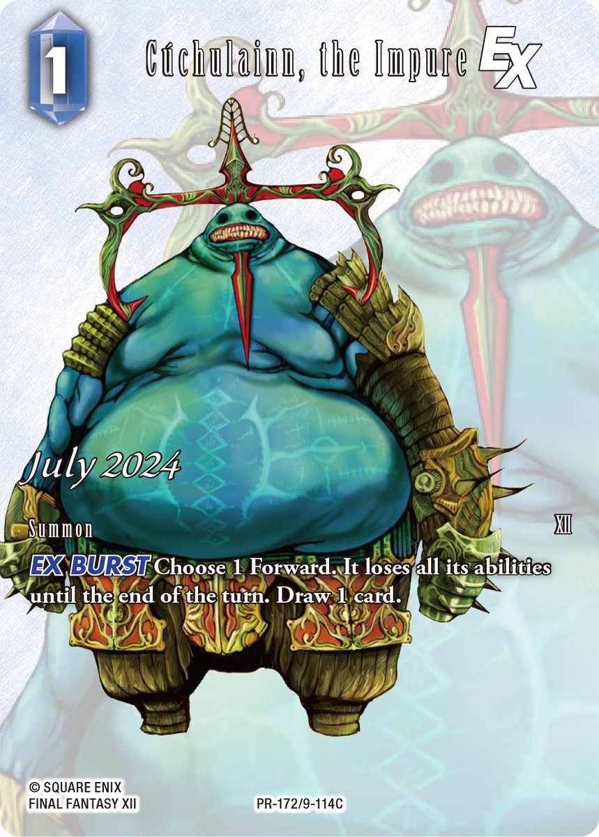 Cúchulainn, the Impure is here as our July card for Organized Play! Reach out to your local store to see how you can win him for yourself!