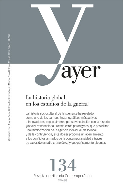 En línea el monográfico de <a href="/Ayer_revista/">Ayer. Revista de Historia Contemporánea</a> coordinado por
<a href="/malonsoibarra/">Miguel Alonso</a> y servidor:

'La historia global en los estudios de la guerra'

Seguir visibilizando y dinamizando la historia sociocultural de la guerra en nuestra historiografía:  

revistasmarcialpons.es/revistaayer/is… 

Contenidos🧵⏬