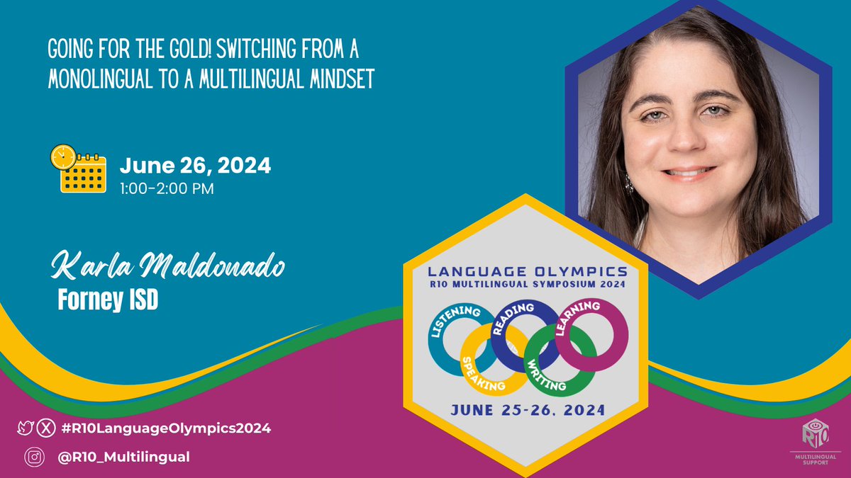 R10Multilingual's tweet photo. Visit Karla Maldonado from @forneyisd for a session on improving Dual Language/Bilingual programs through best practices in Multilingual and Biliteracy education! 📚🌍#R10LanguageOlympics2024 #BilingualEducation #MultilingualLeadership https://t.co/5CwPW2oisV