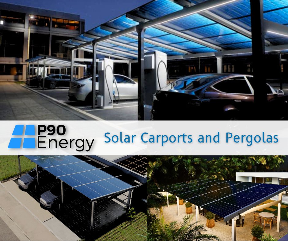 EnergyP90's tweet photo. We are thrilled to introduce our new product, the P90 | INFINITY SunPark, Carports!
Our unique structure features an entirely watertight solar-powered roof. It is specifically designed for commercial and automotive facilities.
Contact us today to learn more! https://t.co/hH01c24DYd