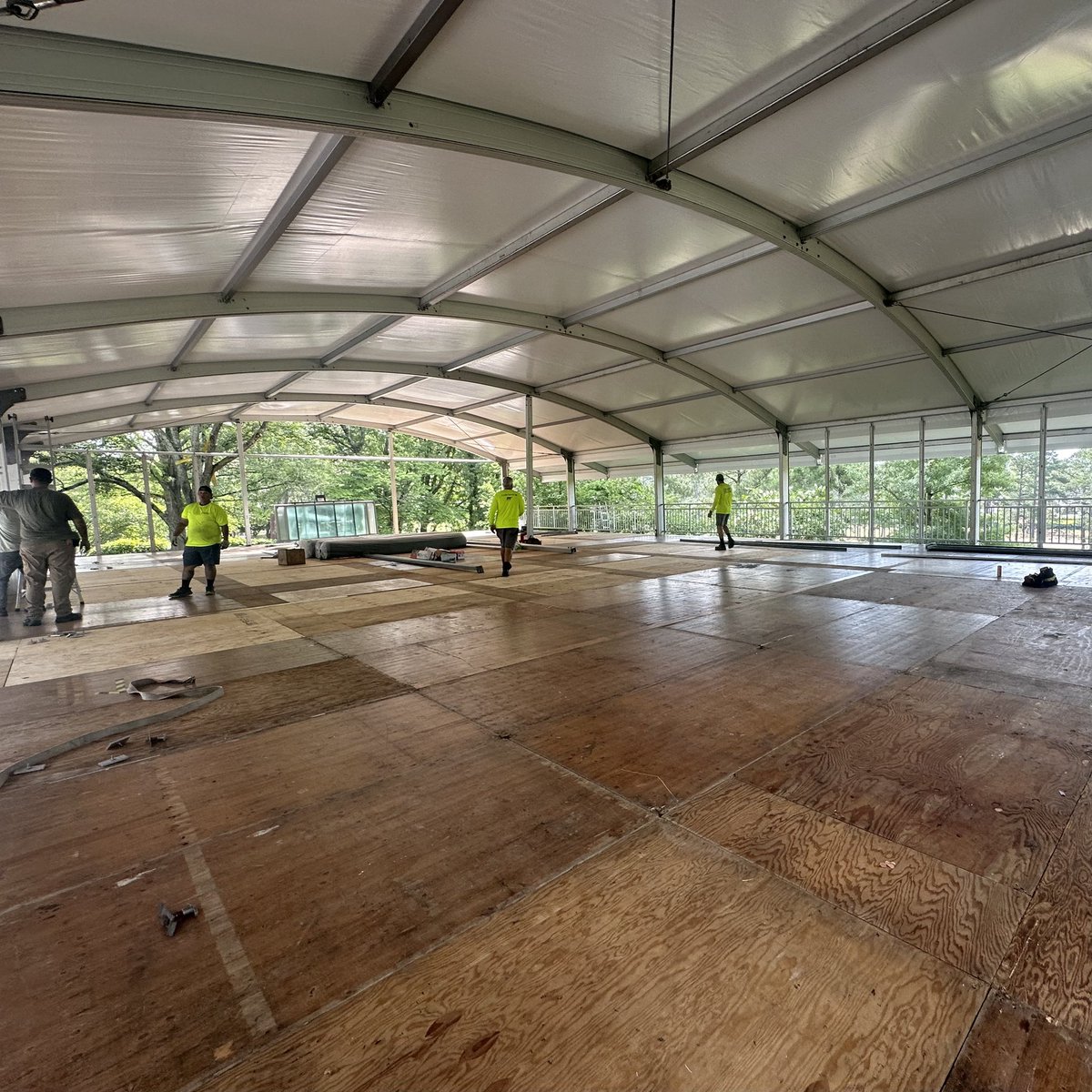intlsportsmgmt's tweet photo. Excited to share that our team is on site at the 2024 US Open, and construction for our hospitality tent has officially kicked off this week! Stay tuned for behind-the-scenes updates and exclusive sneak peeks of our setup. 

#2024USOpen #Pinehurst #ISMEvents #ISMHospitality https://t.co/tzJgplIzz9
