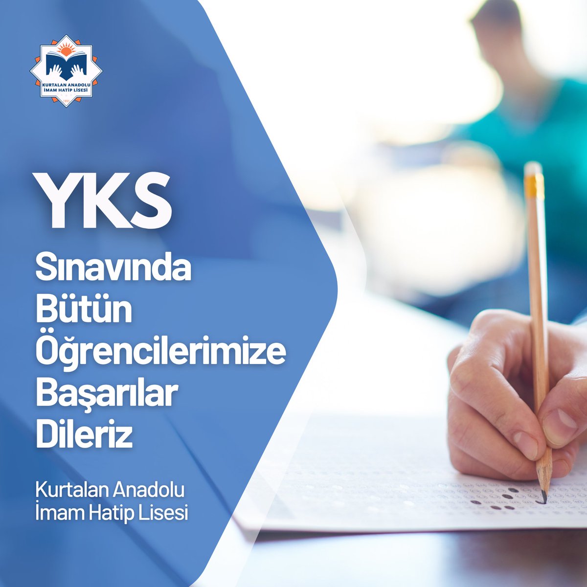 Öğrencilerimize YKS sınavında başarılar dileriz.