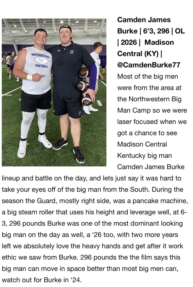 CamdenBurke77's tweet photo. Extremely blessed to be where I am today!! Thank you @sixstarfootball for the write up I really do appreciate it🙏
@NUFBFamily @C_Chap_SC @Coachwb3 @Coach_Couch_MC @MCentral_FB @CWilson_NPA @DawsonInRKY https://t.co/97JkJtQk3d