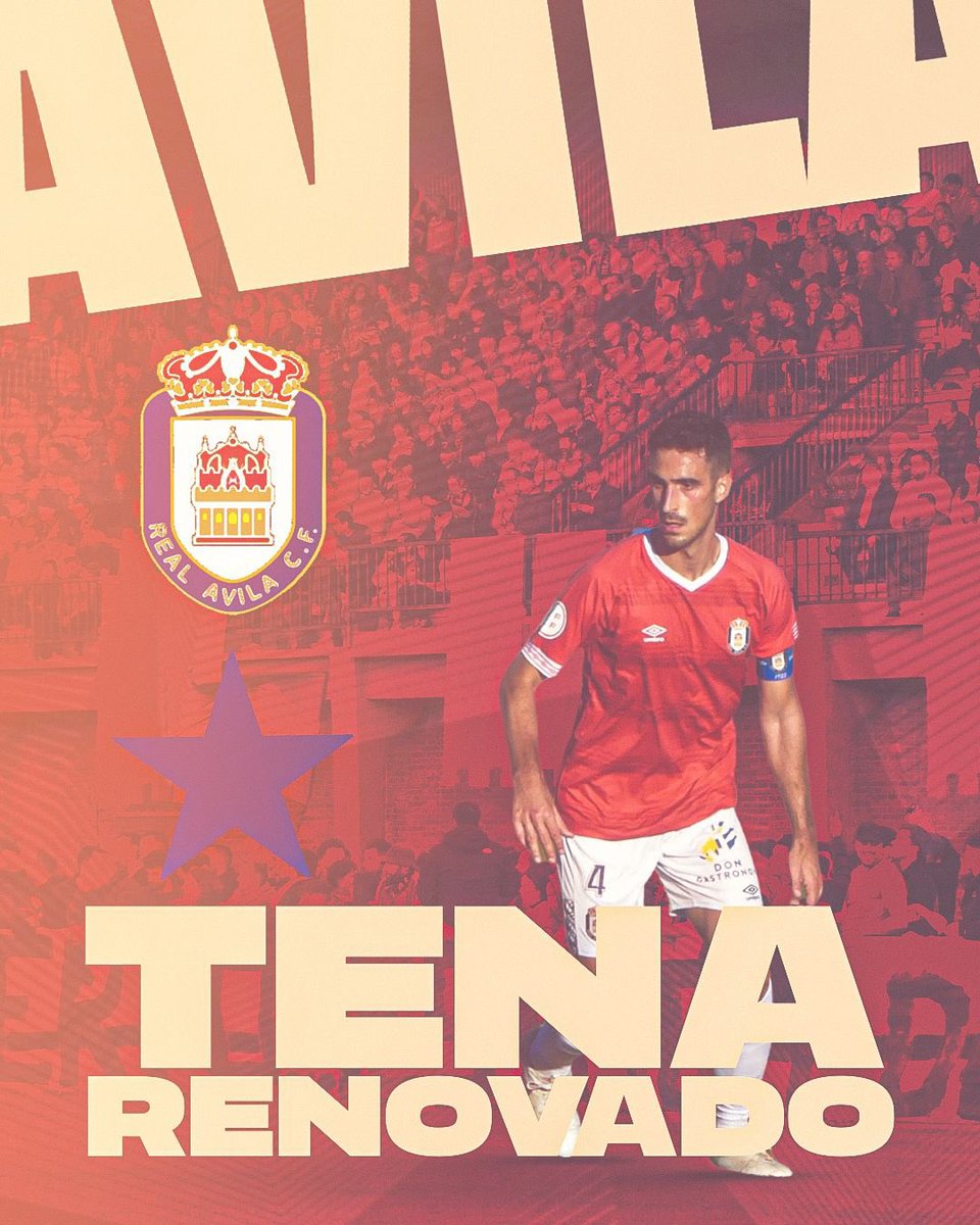 RealAvilaCF's tweet photo. ❤️💙 OFICIAL | Dani Tena renueva con el Real Ávila. 

Mucha suerte en esta nueva etapa 🔝

https://t.co/rTT6DTJsU3 https://t.co/zFn3eDo5Xl