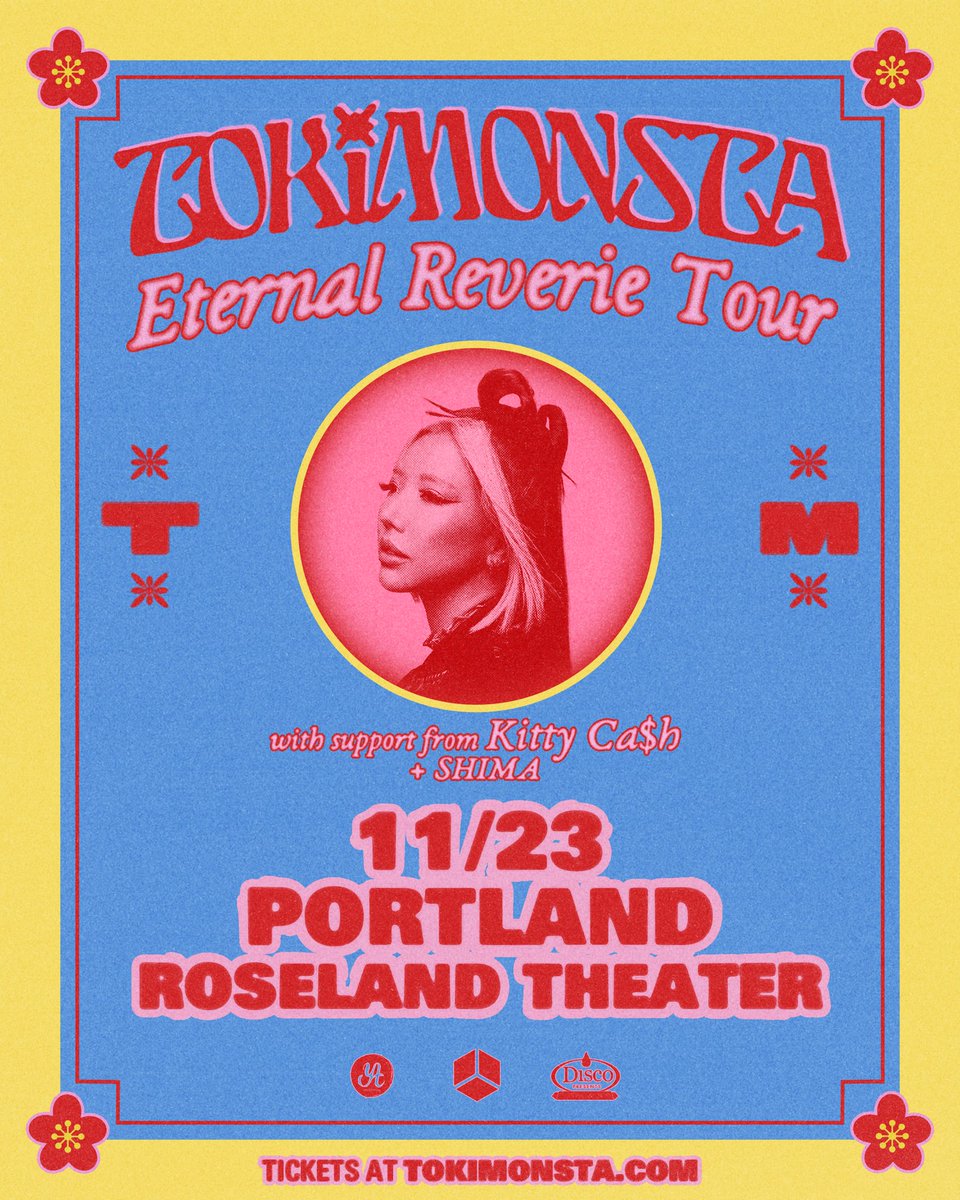 We are extremely excited to announce <a href="/TOKiMONSTA/">T᷈O᷈K᷈iM᷈O᷈N᷈S᷈T᷈A᷈</a> is bringing her Eternal Reverie Tour to the <a href="/roselandpdx/">Roseland Theater</a> with special guests <a href="/kittycash/">Kitty Cash</a> &amp; <a href="/ShimaBanana7/">SHIMA</a> on Saturday, November 23rd! 🎶🌺