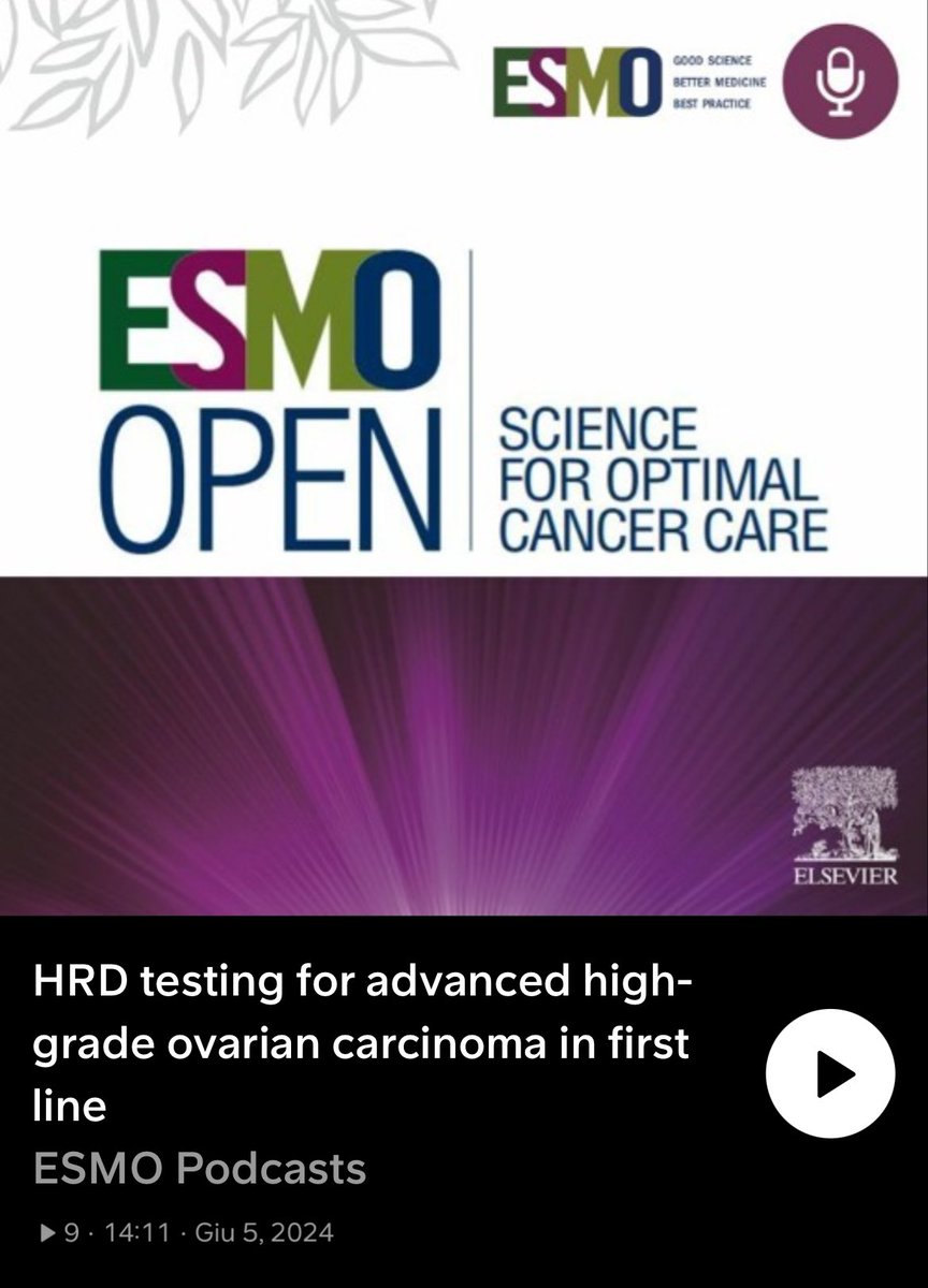🎙️ Don’t miss the latest <a href="/ESMO_Open/">ESMO Open</a> Porcast on HRD testing for advanced high-grade ovarian carcinoma in first line, featuring Dr. Silvia Puglisi, Prof. Ian McNeish and Dr. Antonio Gonzales Martin.

SoundCloud: soundcloud.com/esmo-podcasts/…

Spotify: open.spotify.com/episode/0iYuUt…