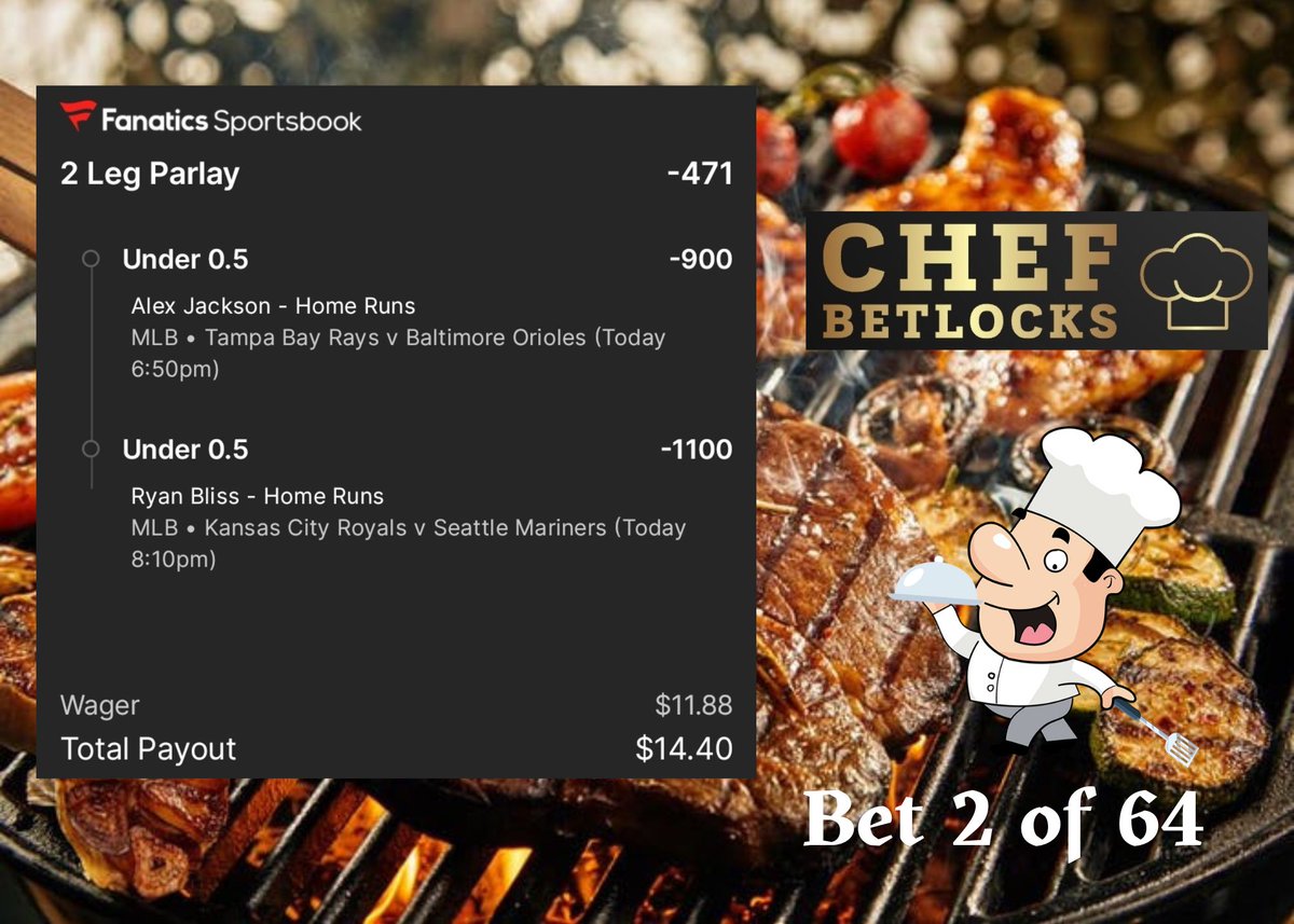 ChefBetLocks's tweet image. Bet #2 to becoming a millionaire..
💰 💰 💰 💰 💰 💰 💰 💰

2 legs today. 🔥 🔥
#LFG 

For those who don't know. $10 rolled over 64 times averaging -500 odds will make you a millionaire. 🤯 

#GamblingTwitter #GamblingX
#SportsBetting #PrizePicks