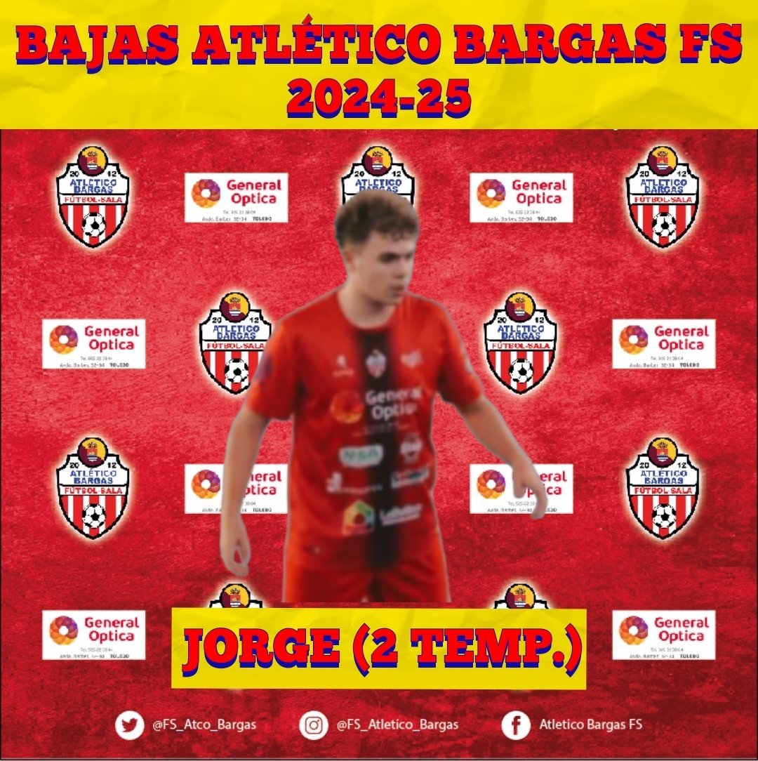 FSAtcoBargas's tweet photo. BAJA || Jorge González causa baja para la próxima temporada, después de dos temporadas en dónde el de Valdepeñas se adaptó a la perfección. 

Te deseamos mucha suerte en tu nuevo equipo. 
Muchas gracias!

#ATLETICOBARGASFS # generalopticatoledo https://t.co/yNlRi6QqCE