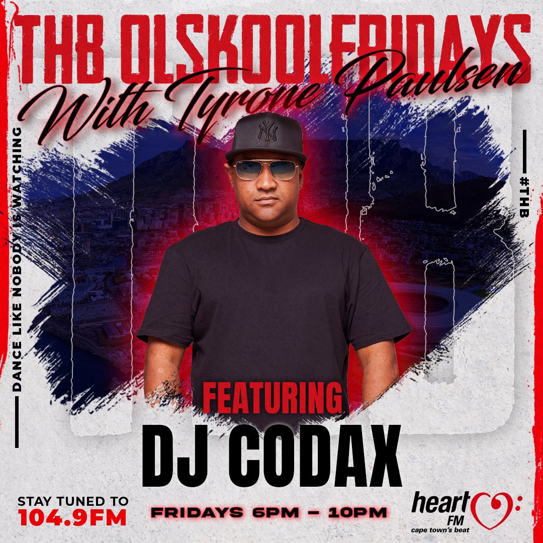 tyronepaulsen's tweet photo. We take you back to the golden age of hip hop, we go back to the #nineties courtesy of a mix from #thechamp @DjCodax #CapeTownsBeat is LIVE from @sun_grandwest bringing you #4hrsOfOlSkool with #THBOlSkoolFridays #10yrsofTHB on @Heart1049FM https://t.co/PS05ZJeMxT