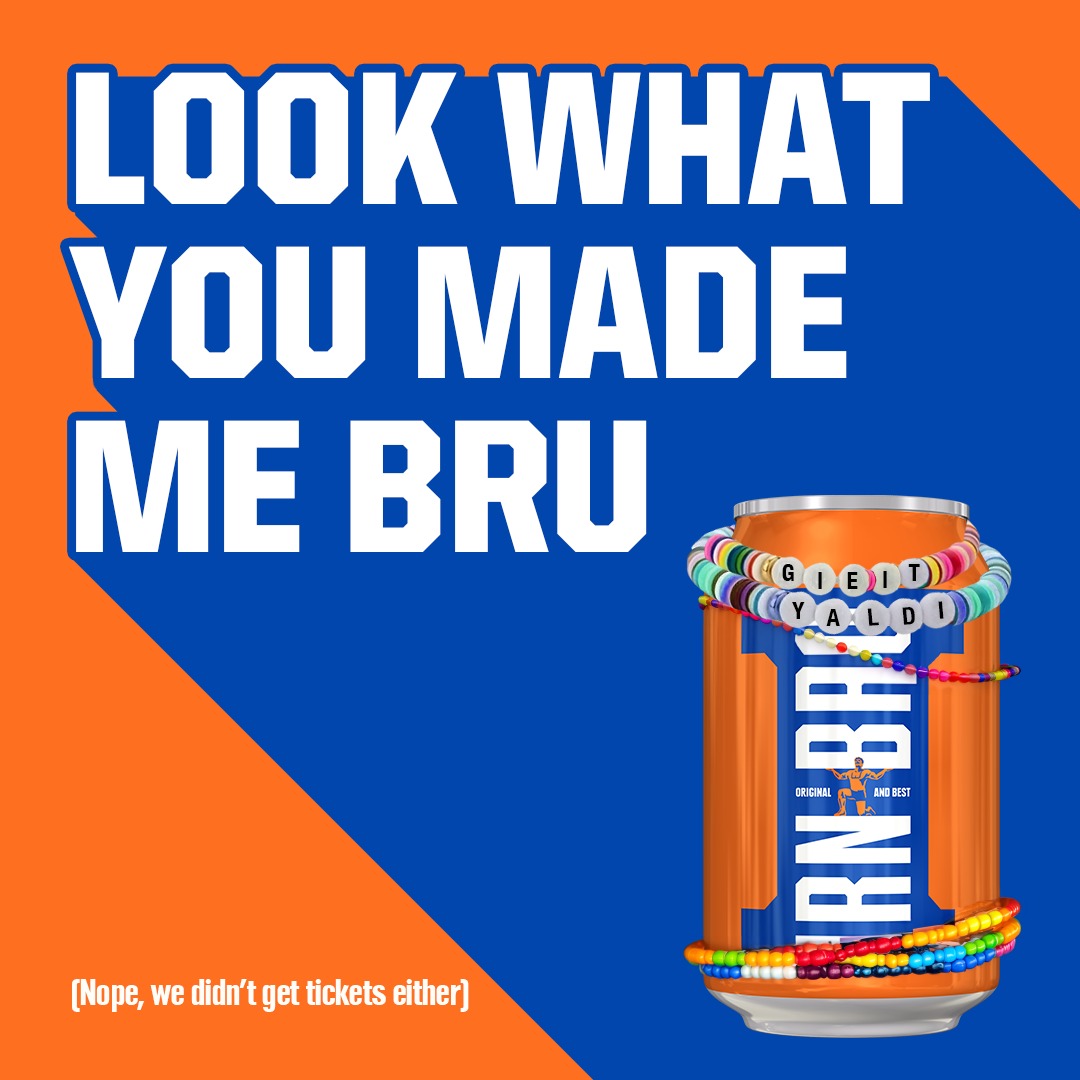 No tickets? No worries. I don't know about you, but I'm gaspin' for a BRU... From Tayside to Taytay, welcome to Scotland <a href="/taylorswift13/">Taylor Swift</a> #EdinburghTSErasTour