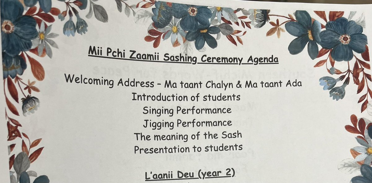 MN-S partnership with Regina Public Schools sashing ceremony. Let’s celebrate student success💙