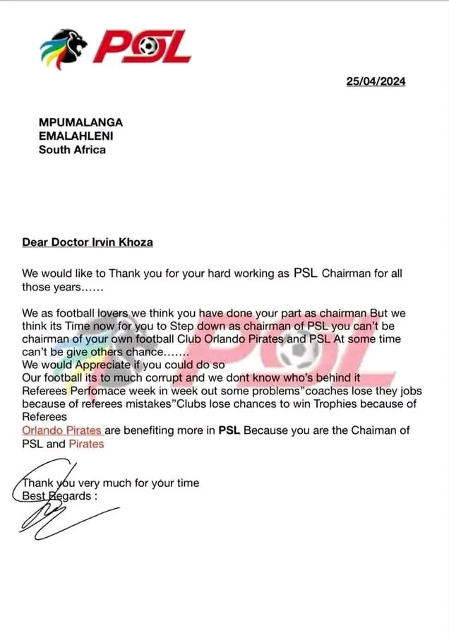Madumetja__M08's tweet photo. From Mpumalanga to @OfficialPSL about Irvin Khoza... https://t.co/K8o9rSgHUN