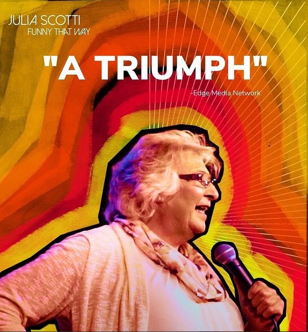 Join Julia Scotti and Susan Sandler this SUNDAY June 9 for special #PrideMonth screening of JULIA SCOTTI: FUNNY THAT WAY with IN PERSON filmmaker Q&amp;A moderated by <a href="/julieklausner/">Julie Klausner</a> tix <a href="/NewPlazaCinema/">New Plaza Cinema</a> #TransRightsAreHumanRights