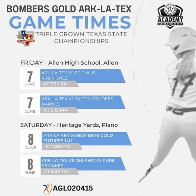 Malloy Miles (@malloymiles2027) on Twitter photo First big tournament of the summer!!🥎 let’s go ball out💪🏼💪🏼<a href="/Bombersaca_14u/">Bombers Academy 14u Gold Ark-La-Tex Wells</a> <a href="/bombers_academy/">Bombers Academy</a> #softball #BOMBERS First big tournament of the summer!!🥎 let’s go ball out💪🏼💪🏼<a href="/Bombersaca_14u/">Bombers Academy 14u Gold Ark-La-Tex Wells</a> <a href="/bombers_academy/">Bombers Academy</a> #softball #BOMBERS