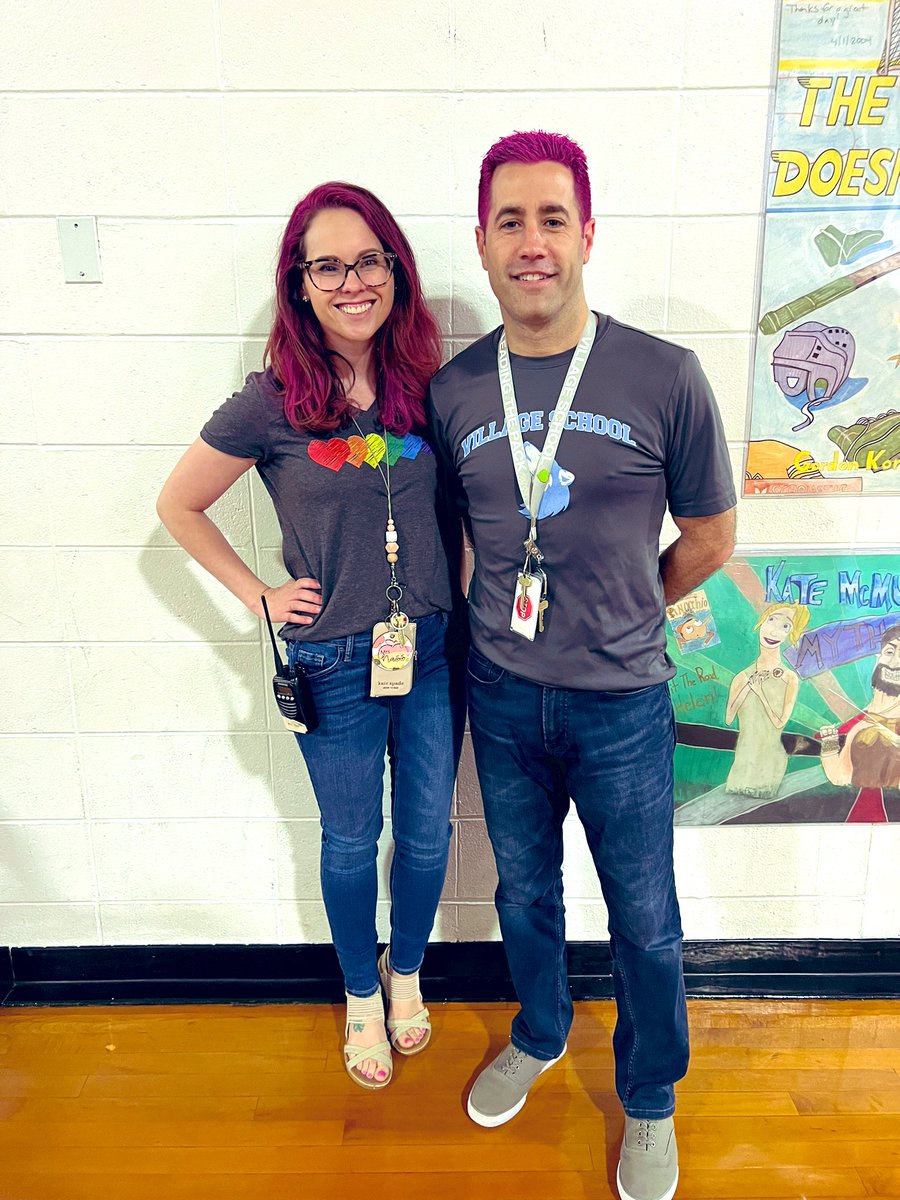mrsnass_wwp's tweet photo. We kept our promise to the PACK. The winner was….. PINK! All of the money collected will go directly to Homefront on behalf of Village School. 🐺 We had a full school SEL assembly this morning where Dr. Tulp and I were able to show off our new look. 🦩@GuyTulp @WWP_Schools https://t.co/um9OhCvzgi
