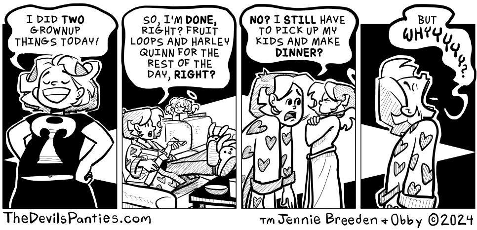 devilspanties's tweet image. 06/07/2024
There should be a limit to the amount of grownuping that anyone has to do in one day.
buff.ly/4c9YPq7
#adulting,#GrownUp,#grownup