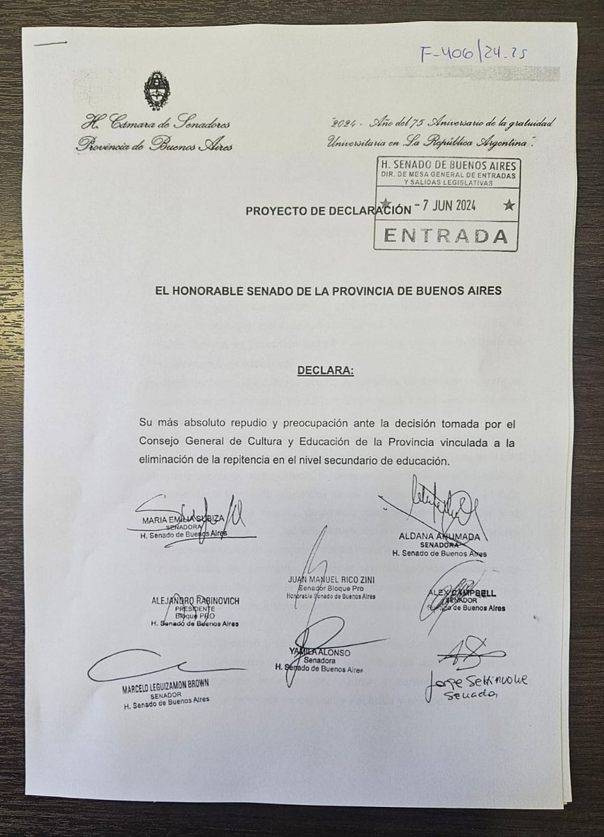 MÁS Y MEJOR EDUCACIÓN PARA LA PBA 💪
Presentamos un proyecto de declaración contra la eliminación de la repitencia en las escuelas.
Ocultar los índices de repitencia no es la solución. Debemos pensar cómo abordar los inconvenientes que hoy encuentra la escuela secundaria. 👇